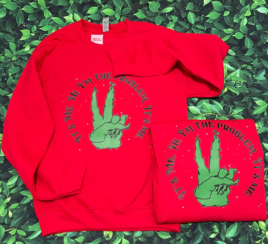 Grinch sweatshirt- “hi it’s me” "BLACK FONT"