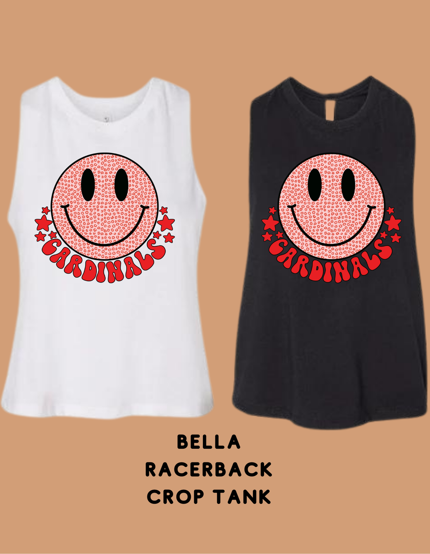 Cardinals smile racerback crop tank