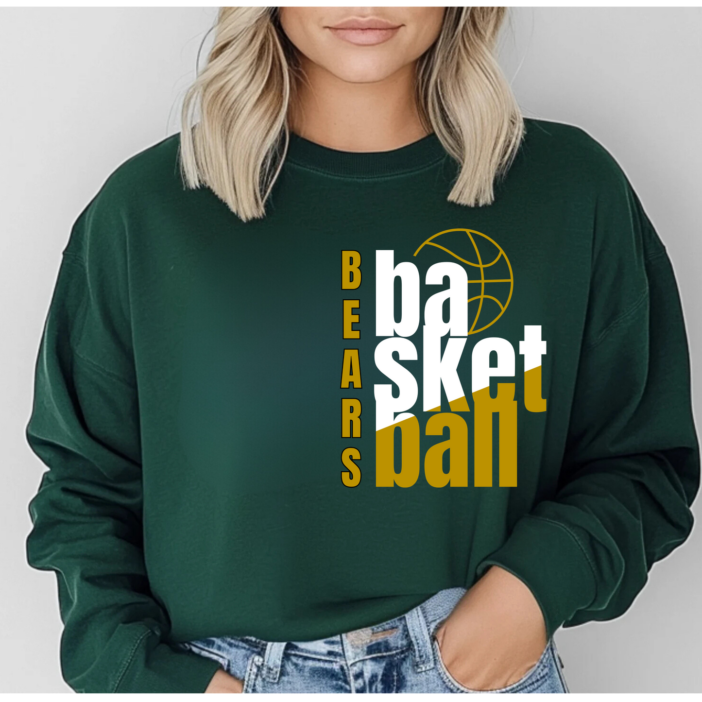 Bears Basketball (basketball gold and white font) LONG SLEEVE (gildan)