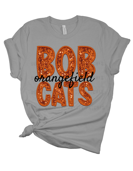 Faux embroidery Orangefield bobcats