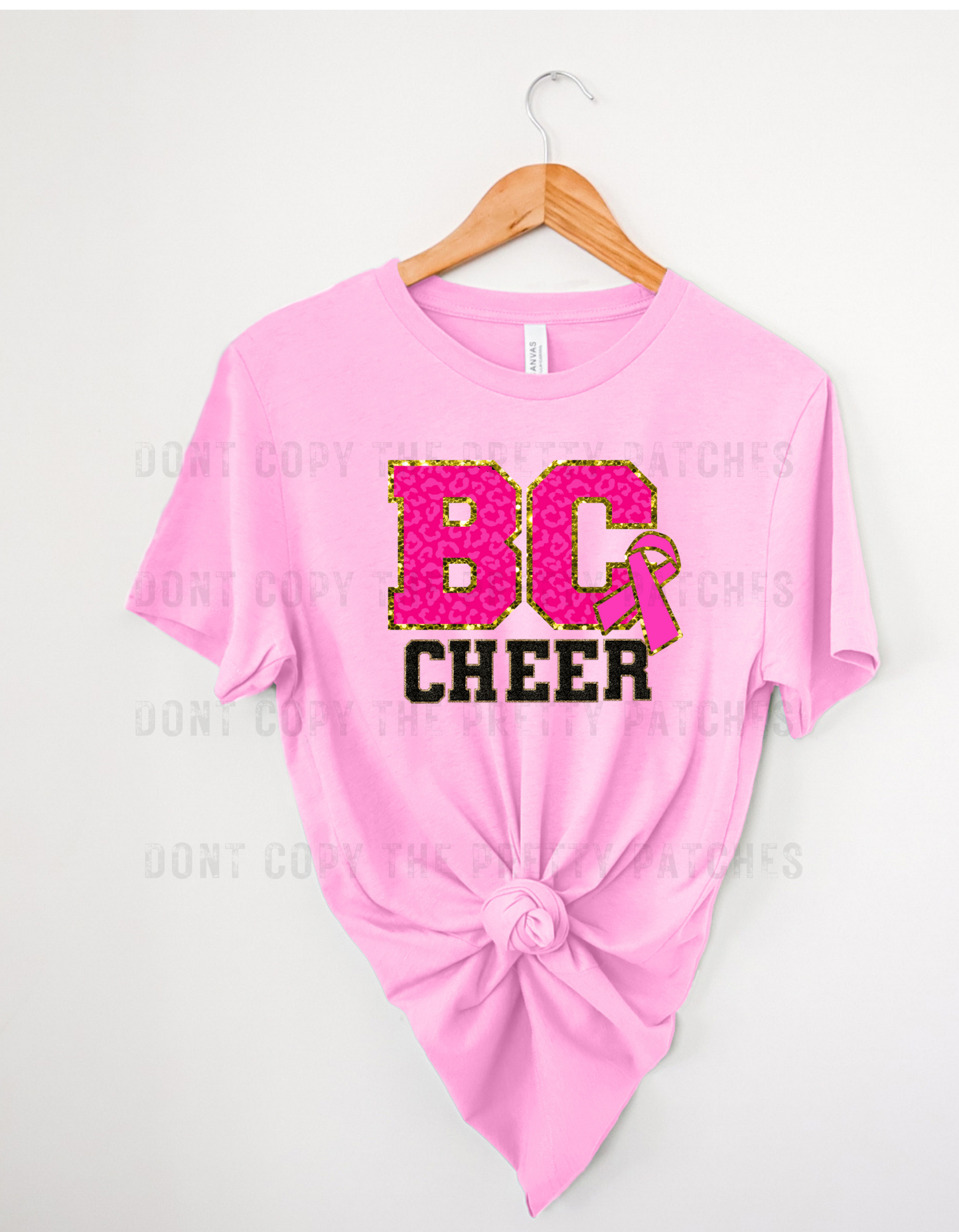 BC "CHEER faux chenille image tee shirt