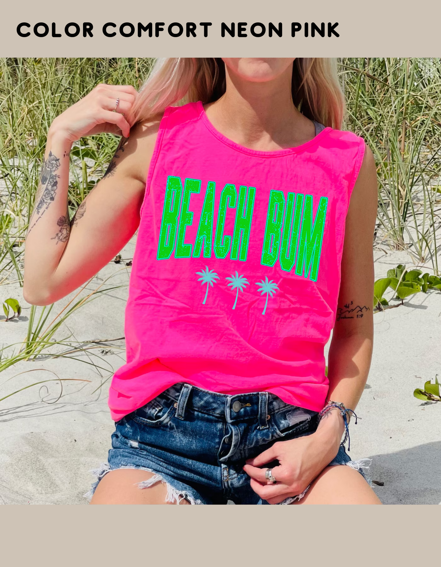 Beach Bum -T-SHIRT GREEN FONT