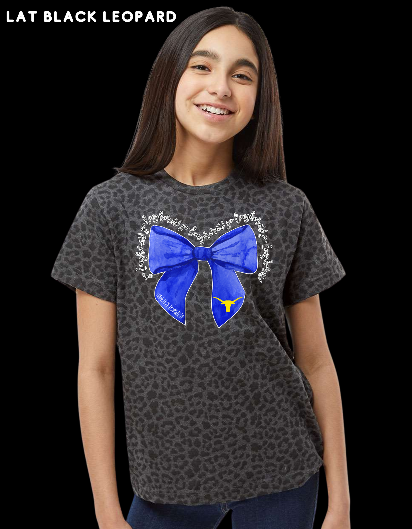 Hampshire Fannett Blue Bow and longhorn T-shirt