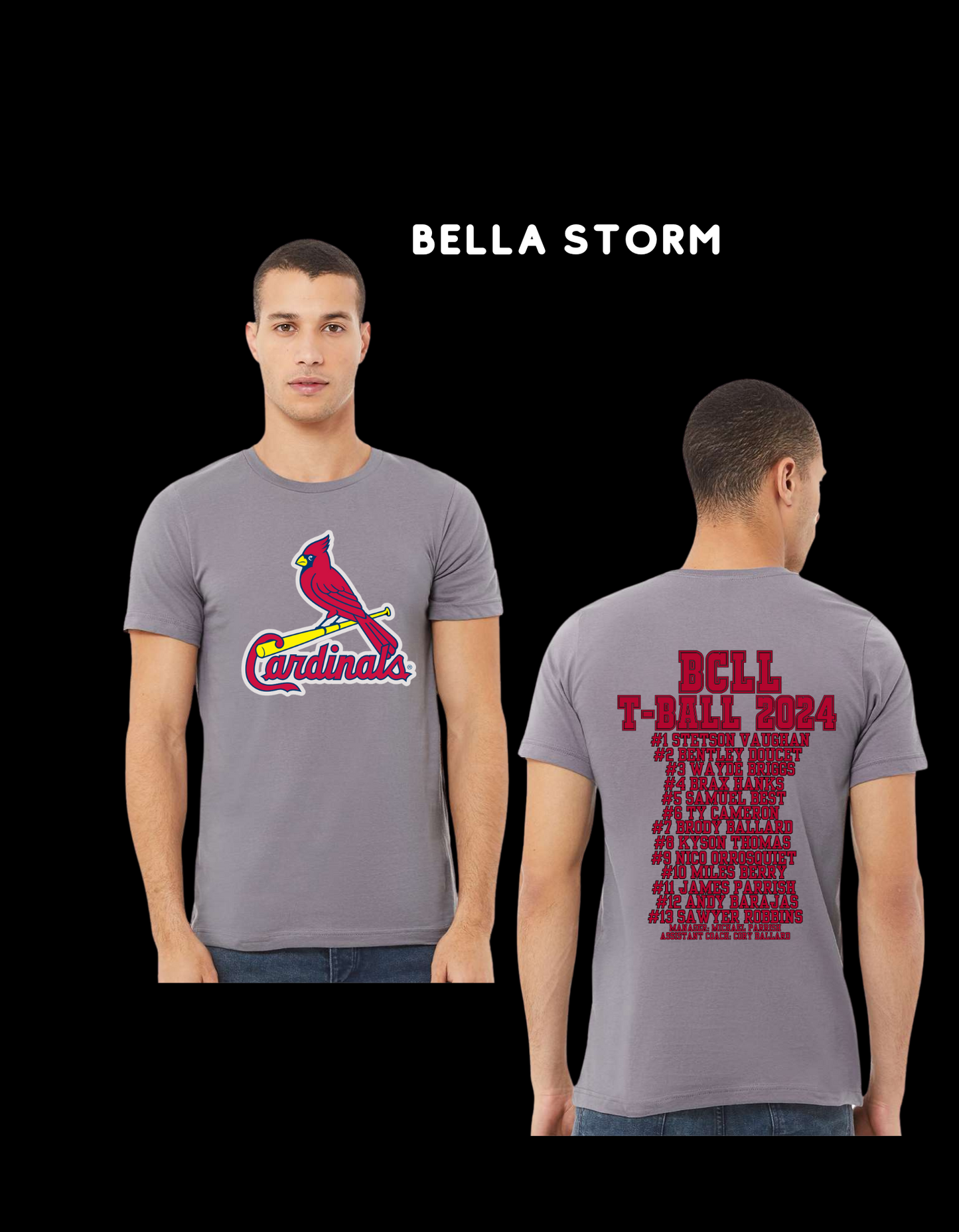 BCLL T-ball Cardinal Team shirts