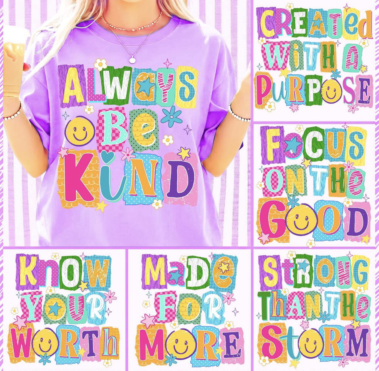 POSITIVITY BUNDLE 🤩💜   - T SHIRT- (GILDAN/JERZEES)-051126JB