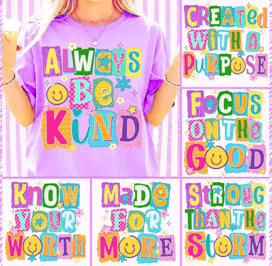 POSITIVITY BUNDLE 🤩💜-(T-SHIRT)- (COMFORT COLOR/BELLA)051126JB