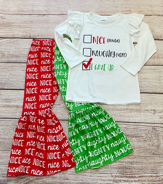Naughty nice list outfit (2XL6-7T)