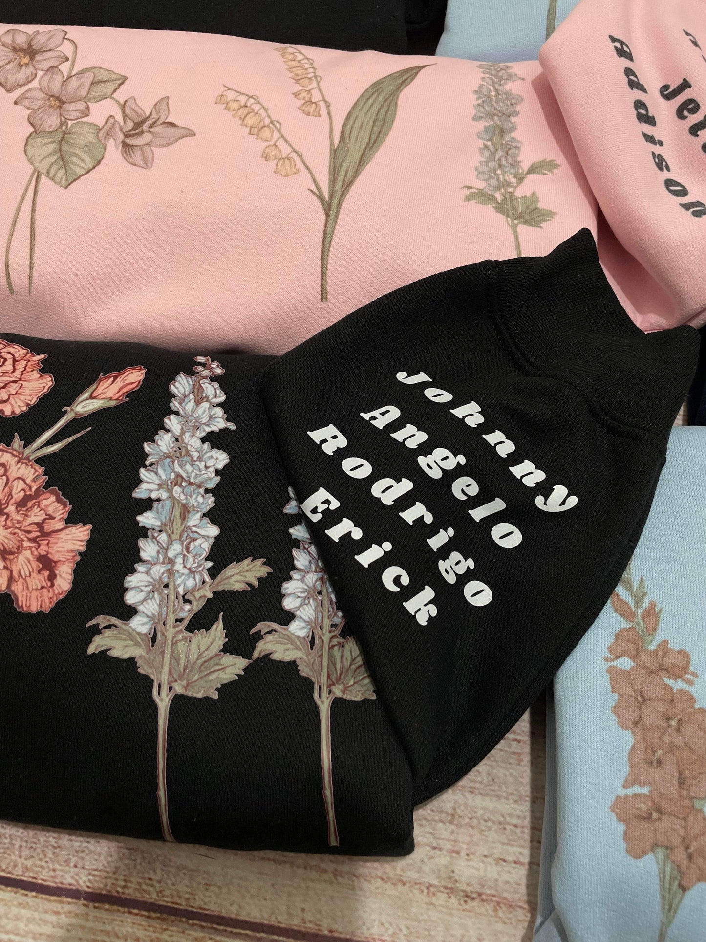 Birth month flower sweatshirts