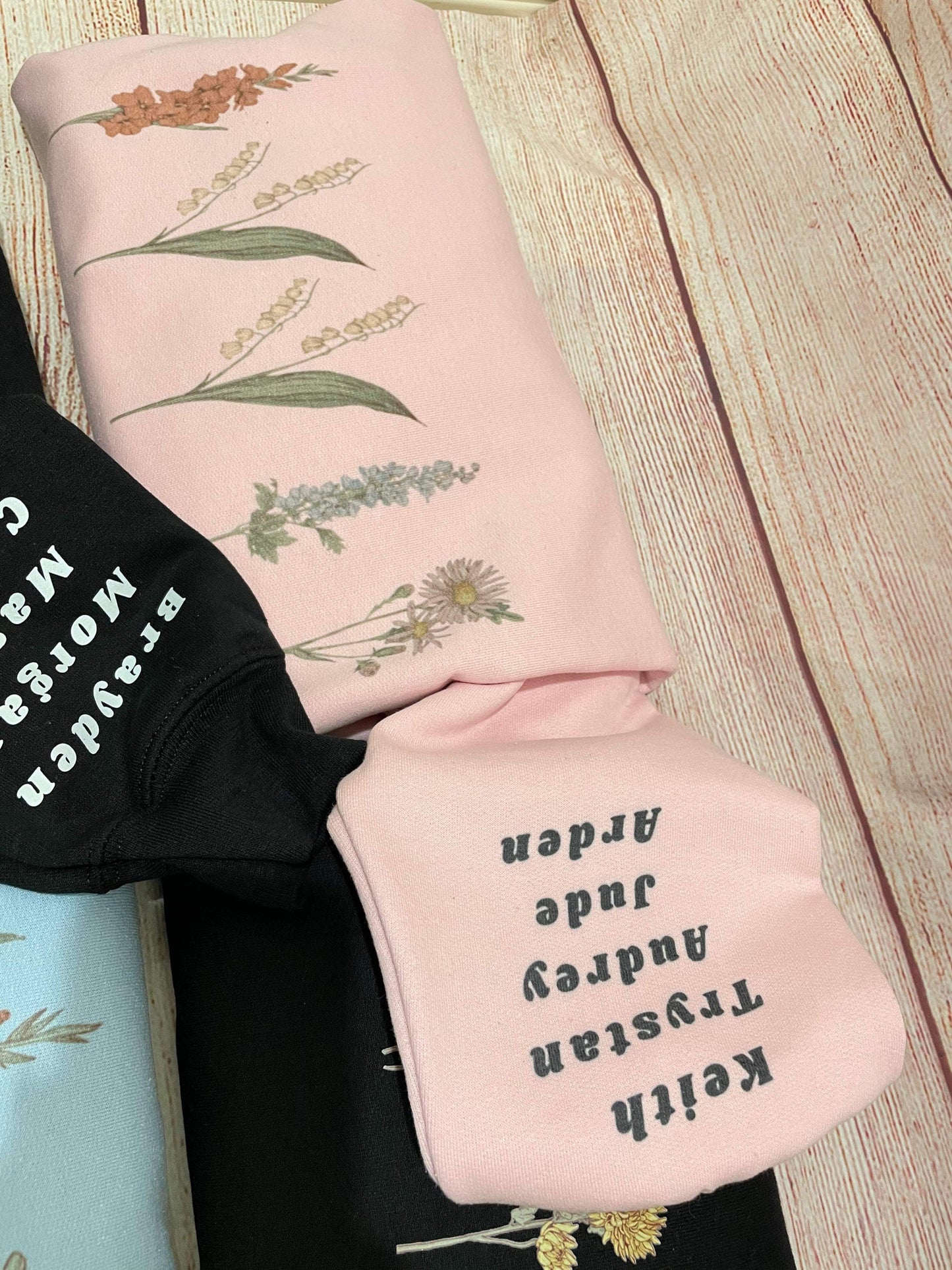 Birth month flower sweatshirts