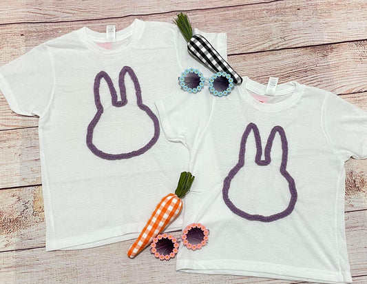 Fluffy yarn and bunny tee