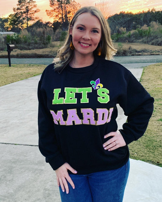 Let’s Mardi chenille sweatshirt